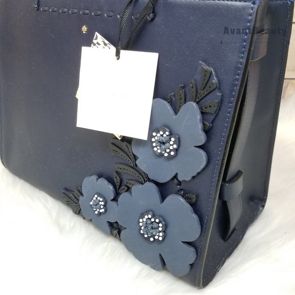 Kate Spade Madison Alpine Drive Sam  Navy Satchel - Picture 9 of 11
